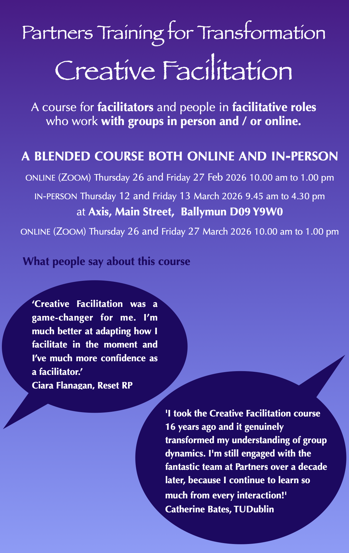 Creative Facilitation brochure Spring 2026 Image